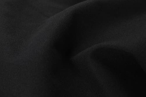 Tanming Women's Winter Double Breasted Coat Black Wool Peacoat Long Sleeve Trench Coat (Black-L)