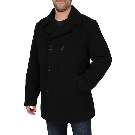 Excelled Men's Big and Tall Polyester Peacoat, Black, 4X