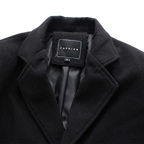 QWENTMTNTY Peacoat Mens Coat Warm Thermal Coats Men Aviator Jacket Men Wool Pea Coats for Men Mens Trench Coat Slim Fit Double Breasted