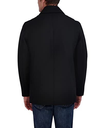 Nautica Men's Classic Double Breasted Peacoat, Black, Large