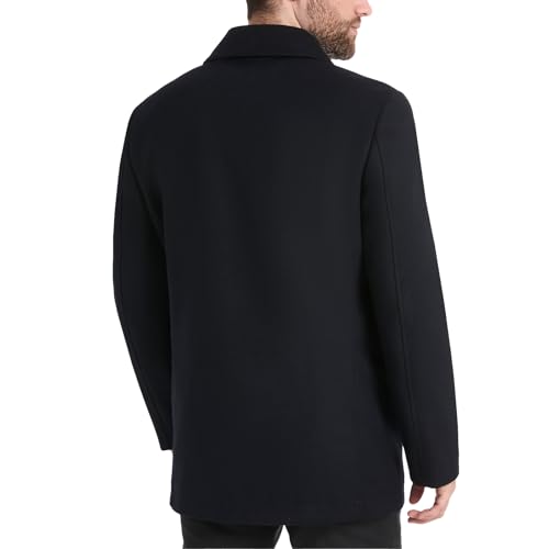 Van Heusen Men's Tatton Classic Double Breasted Peacoat, Navy, Large