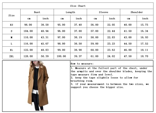 chouyatou Women's Winter Casual Single Breasted Long Wool Coat Formal Office Wool Overcoat (X-Large, Black)