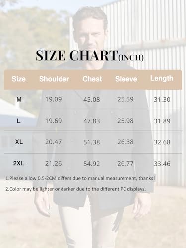 Bbalizko Mens Classic Pea Coat Notched Collar Slim Fit Double Breasted Winter Warm Heavyweight Trench Coats