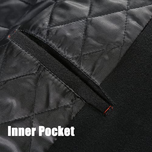 APTRO Men's Luxury Full Length Trench Coat Long Wool Overcoat Winter Windbreaker 1818 Black M