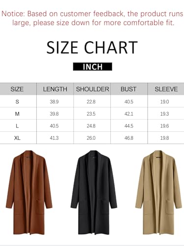 LILLUSORY Winter Coats for Women Knit 2024 Winter Orange Sweater Trendy Long Cardigan Holiday Overcoat