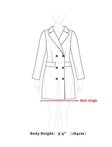 Allegra K Women's Winter Overcoat Notched Lapel Long Sleeve One Buttoned Mid-Length Long Coat Medium Beige
