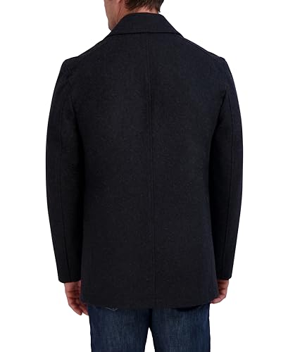Nautica Men's Classic Double Breasted Peacoat, Charcoal, Medium