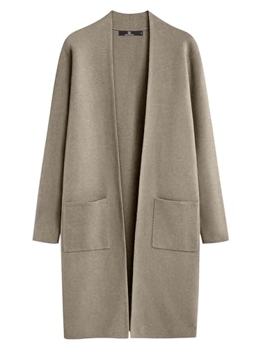 LILLUSORY Winter Coats for Women Knit 2024 Winter Fashion Oversized Cardigan Sweater Trendy Long Overcoat Light Tan