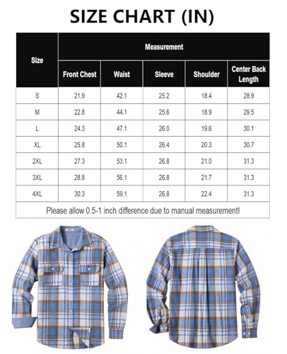 COOFANDY Men's Plaid Shirt Flannel Jacket Button Down Flannel Shacket Overcoat