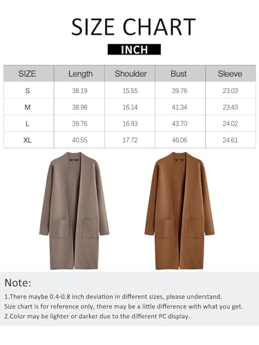 LILLUSORY Winter Coats for Women Knit 2024 Winter Fashion Oversized Cardigan Sweater Trendy Long Overcoat Light Tan
