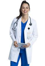 Cherokee White Lab Coat for Women with Notched Lapels with Button Closure and 3 Pockets CK452, S, White