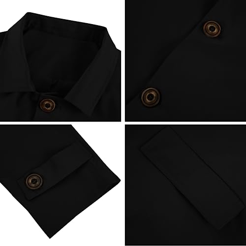 Mens Trench Coat Slim Fit Single Breasted Casual Long Jacket Lightweight Lapel Fall Windbreaker Overcoat