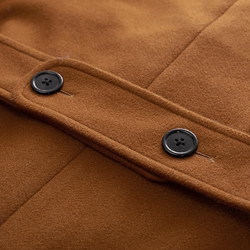 PJ PAUL JONES Business Double Breasted Overcoat for Men Long Sleeve Lined Coats Back Slit Notched Collar Long Coat