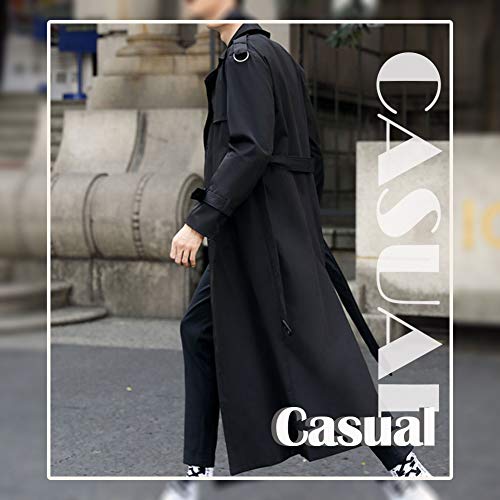 Pantete Man’s Double Breasted Trench Coat Oversized Casual windbreaker Lapel Long Jacket Overcoat