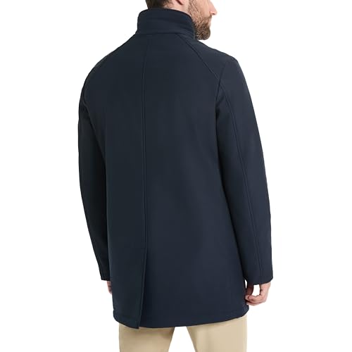 Van Heusen Men's Tedford Overcoat with Stand Collar, Navy, Large