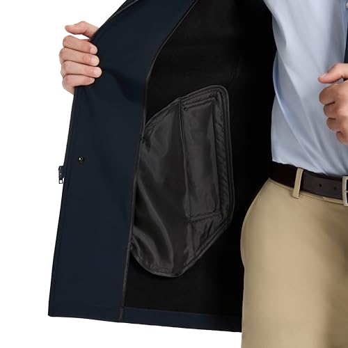 Van Heusen Men's Tedford Overcoat with Stand Collar, Navy, Large