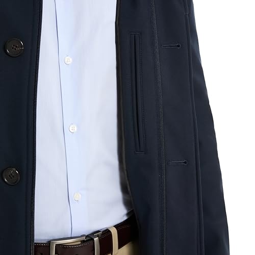 Van Heusen Men's Tedford Overcoat with Stand Collar, Navy, Large