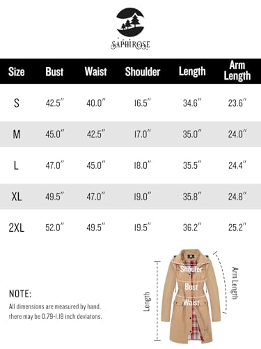 Women's Waterproof Rain Jacket Lightweight Raincoat Hooded Windbreaker Trench Coat (Camel, XX-Large)