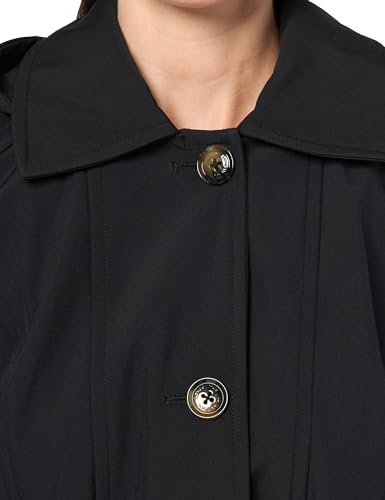 London Fog Women's Single Breasted Trench Coat, Black, X-Large