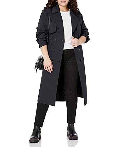 The Drop Women's Noa Trench Coat, Black, 2X, Plus Size