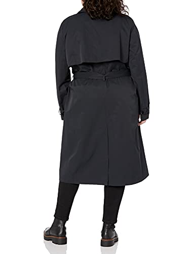 The Drop Women's Noa Trench Coat, Black, 2X, Plus Size