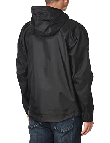 Carhartt Men's Loose Fit Midweight Rain Jacket, Black, Large