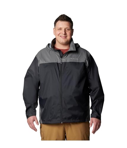 Columbia Men's Glennaker Lake II Rain Jacket, Black/City Grey, Large