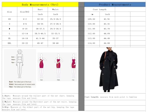 chouyatou Women's Winter Double Breasted Midi Long Wool Pea Coat Notch Lapel Winter Trench Coat (Medium, Red)