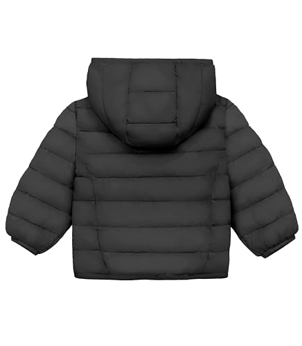 wantdo Baby Boy Girl Winter Puffer Down Jacket Toddler Hoodie Warm Snow Coat Black 3T