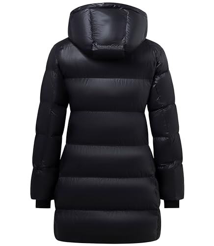 wantdo Women's Winter Puffer Jackets Winter Warm Parka Long Coat Snow Jacket (Black M)