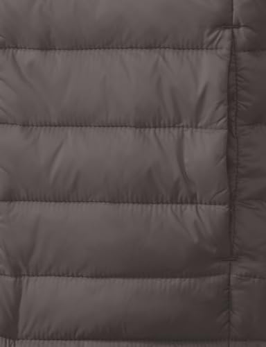 Amazon Essentials Boys' Lightweight Water-Resistant Packable Hooded Puffer Coat, Dark Grey Neon Yellow, Small
