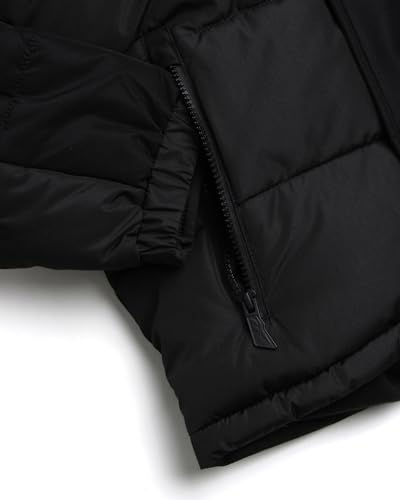 Reebok Boys' Winter Coat - Heavyweight Quilted Puffer Snow Parka - Weather Resistant Ski Jacket for Boys (8-20), Size 18-20, Jet Black