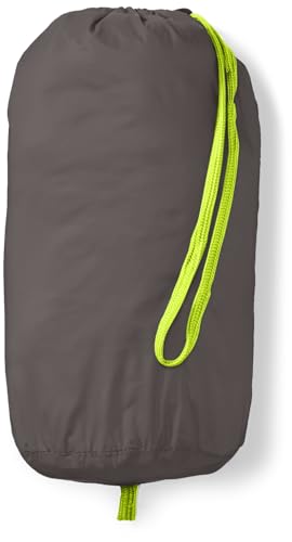 Amazon Essentials Boys' Lightweight Water-Resistant Packable Hooded Puffer Coat, Dark Grey Neon Yellow, Small