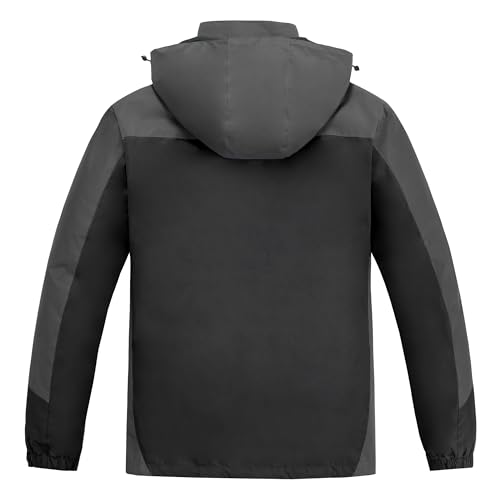 CorBuyit Men's 3 in 1 Waterproof Winter Ski Jacket - Windproof Snowboarding Jackets with Detachable Puffer Coat for Maximum Warmth and Comfort Black-Grey L