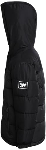 Reebok Boys' Winter Coat - Heavyweight Quilted Puffer Snow Parka - Weather Resistant Ski Jacket for Boys (8-20), Size 18-20, Jet Black
