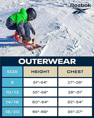 Reebok Boys' Winter Coat - Heavyweight Quilted Puffer Snow Parka - Weather Resistant Ski Jacket for Boys (8-20), Size 18-20, Jet Black