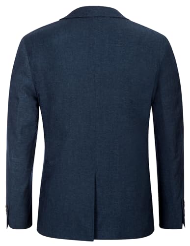 GRACE KARIN Mens Casual Sport Coats Two Button Solid Slim Fit Business Blazer Sport Coat for Dinner Dark Denim Blue XXL