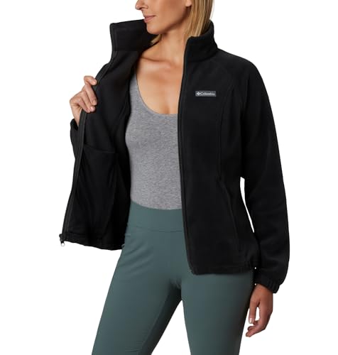 Columbia Womens Benton Springs Full Zip Fleece, Black, X-Large