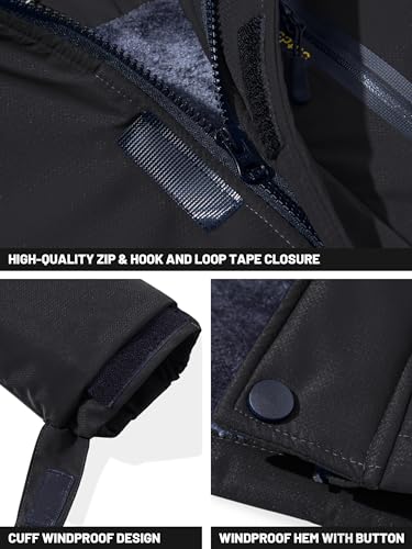 TACVASEN Winter Jacket for Men Fleece Jacket Ski Coat Snowboarding Warm Jacket Winter Parka for Men Hooded Waterproof Rain Coat Tactical Jacket