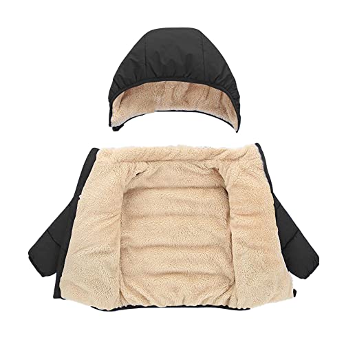 Toddler Baby Hooded Down Jacket Boys Girls Kids Thicken Warm Winter Coat Outerwear 2-3t Black