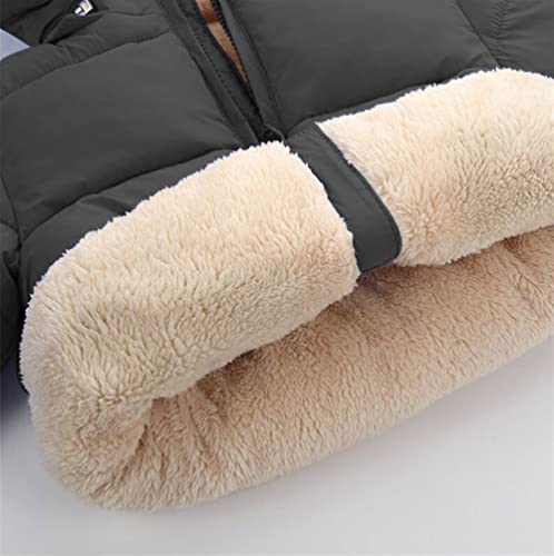 Toddler Baby Hooded Down Jacket Boys Girls Kids Thicken Warm Winter Coat Outerwear 2-3t Black