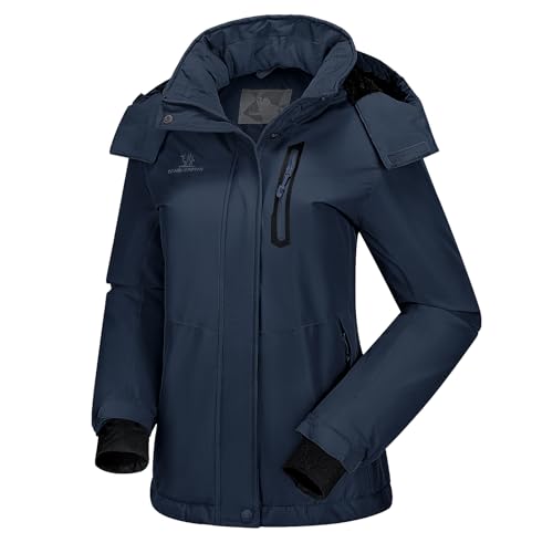 CAMEL CROWN Women's Ski Jacket Waterproof Warm Winter Snow Coat Hooded Mountain Outdoor Windbreaker Windproof Jacket XXXL