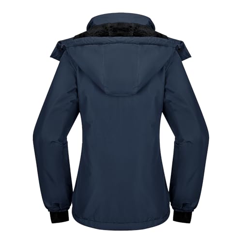 CAMEL CROWN Women's Ski Jacket Waterproof Warm Winter Snow Coat Hooded Mountain Outdoor Windbreaker Windproof Jacket XXXL