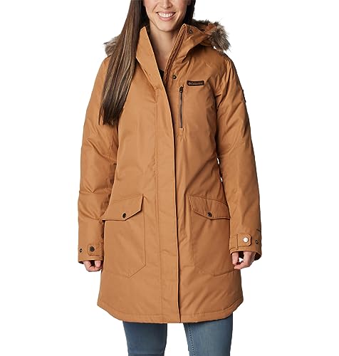 Columbia Women's Suttle Mountain Long Insulated Jacket, Camel Brown, 2X Plus