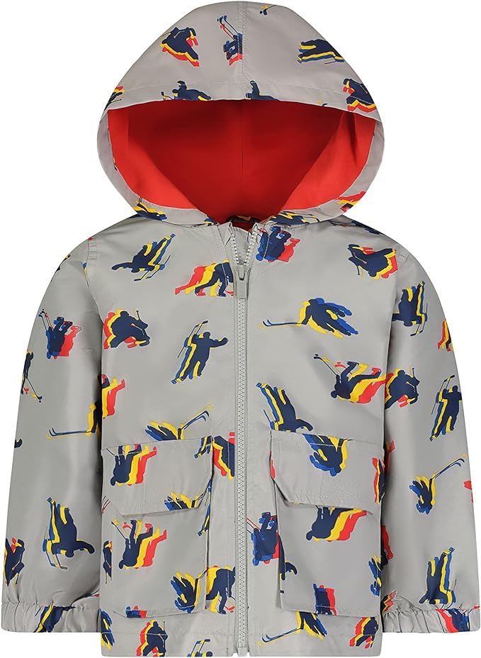 Carter's Boys' Jersey Lined Perfect Rain Lightweight Jacket, Grey, 5/6