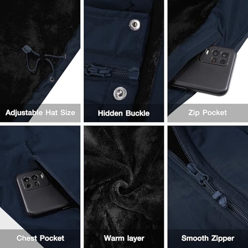 CAMEL CROWN Women's Ski Jacket Waterproof Warm Winter Snow Coat Hooded Mountain Outdoor Windbreaker Windproof Jacket XXXL