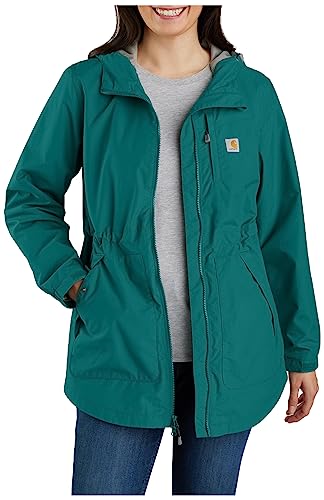 Carhartt Women's Rain Defender Relaxed Fit Lightweight Coat, Shaded Spruce, Medium