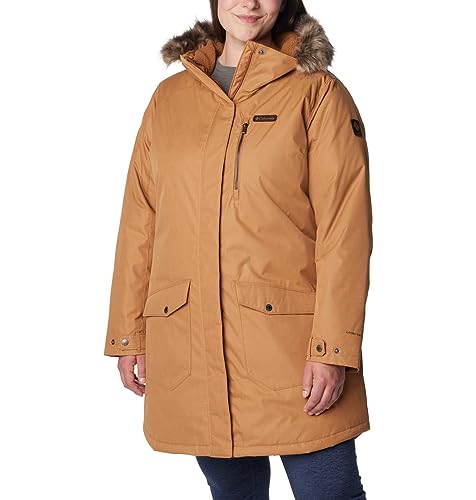 Columbia Women's Suttle Mountain Long Insulated Jacket, Camel Brown, 2X Plus