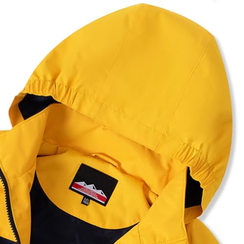 ODYSSEY-REFUGE Kids Rain Jacket Boys Girls Lightweight Raincoat Waterproof And Breathable Zip Up Hoodie Outdoor Raincoat Suitable For Children 5-14 Years Old