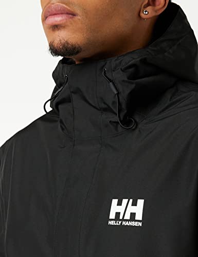 Helly Hansen Men's Seven J Waterproof Windproof Breathable Rain Jacket, 992 Black, Large